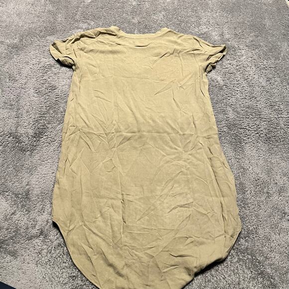 Anthropologie Cloth & Stone Short Sleeve T Shirt Dress Medium V Neck Beige - Picture 3 of 8